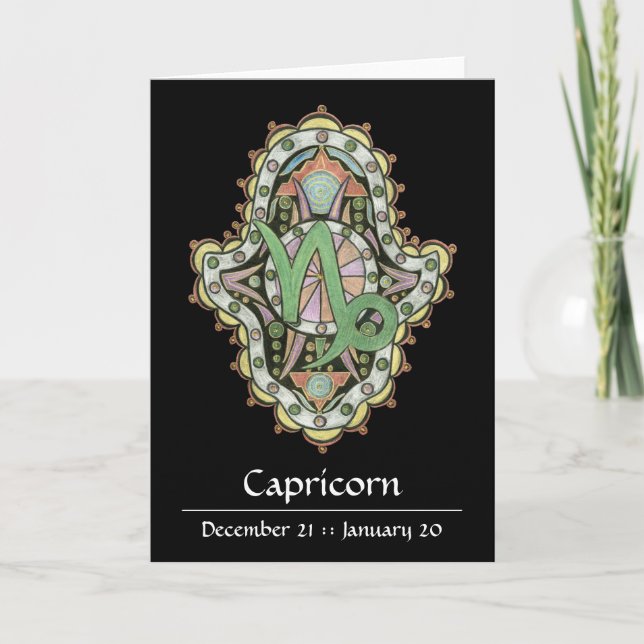 Capricorn Khamsa Note Card (Front)