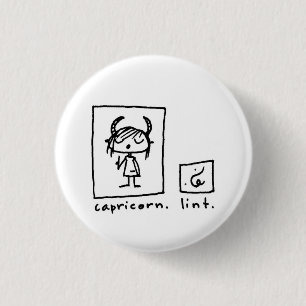 capricorn + lint 3 cm round badge