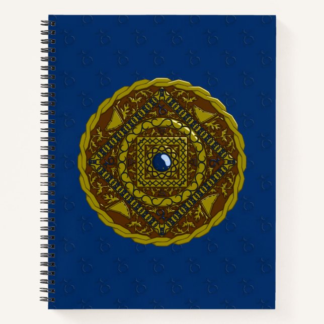 Capricorn Mandala Spiral Notebook (Front)