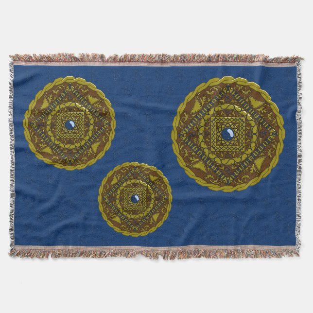 Capricorn Mandala Throw Blanket (Front)
