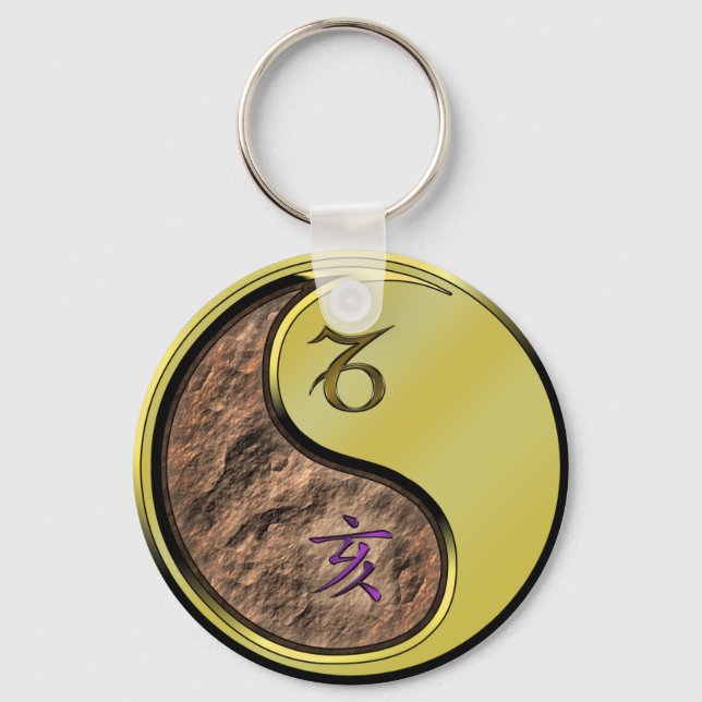Capricorn & Metal Boar Key Ring (Front)