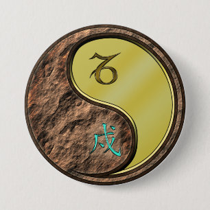 Capricorn & Metal Dog 7.5 Cm Round Badge