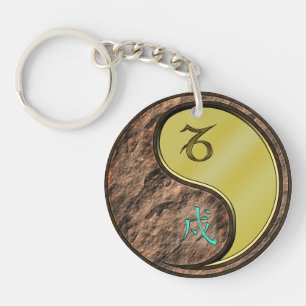 Capricorn & Metal Dog Key Ring