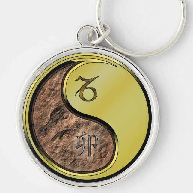 Capricorn & Metal Rabbit Key Ring (Front)