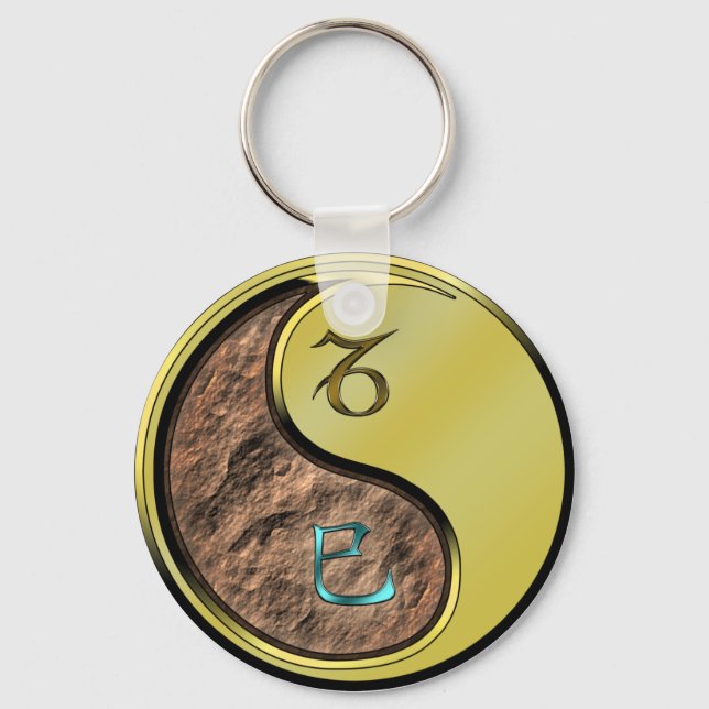 Capricorn & Metal Snake Key Ring (Front)