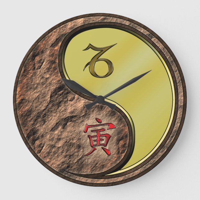 Capricorn & Metal Tiger Large Clock (Front)