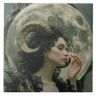 Capricorn Moon Astrology Zodiac Ceramic Tile