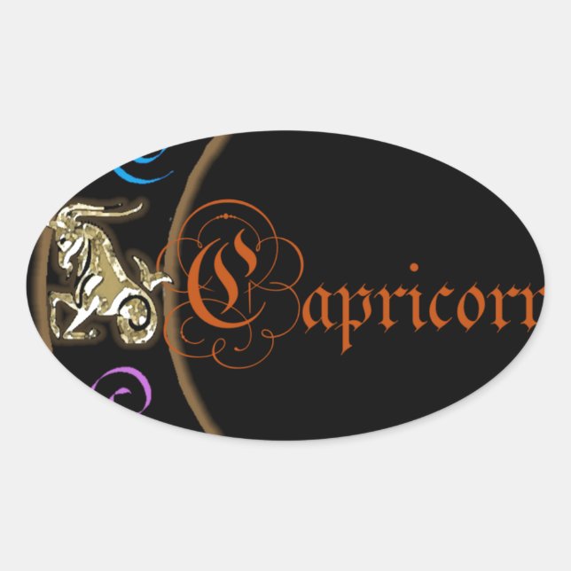 Capricorn Oval Sticker (Front)
