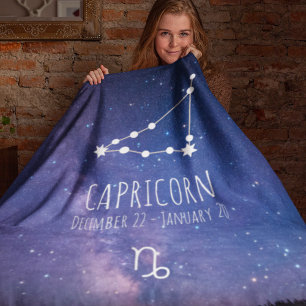 Capricorn   Personalised Zodiac Constellation Fleece Blanket