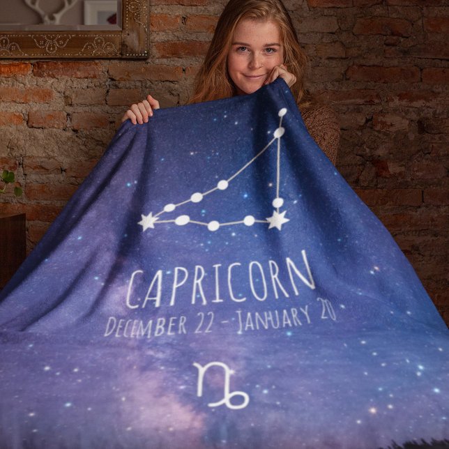 Capricorn | Personalised Zodiac Constellation Fleece Blanket (Creator Uploaded)