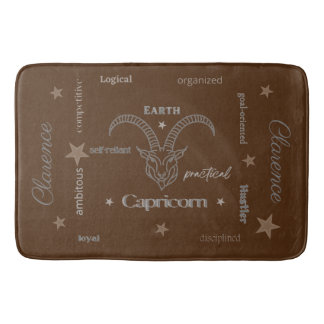 Capricorn Personality Brown Bath Mat