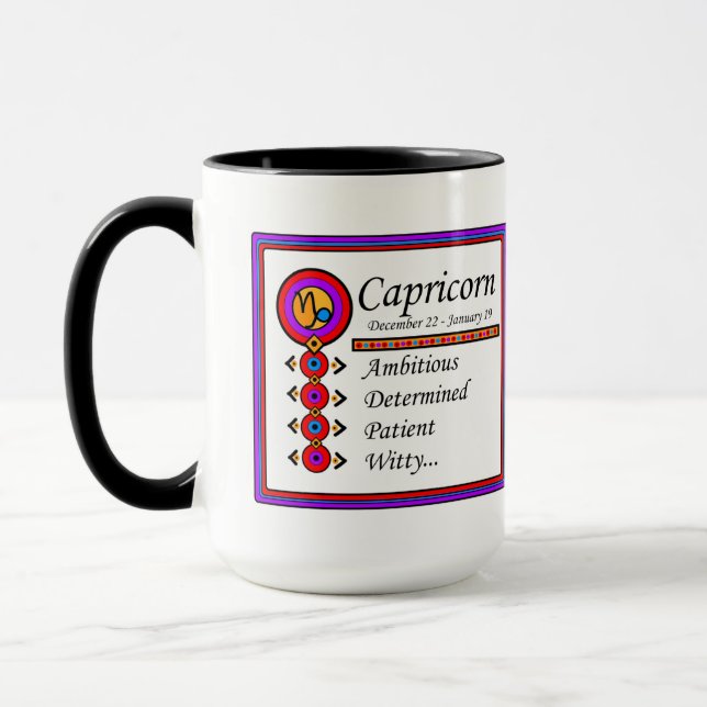 Capricorn Personality Traits Designer Mug (Left)