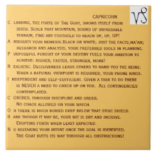 CAPRICORN poem on ceramic tile