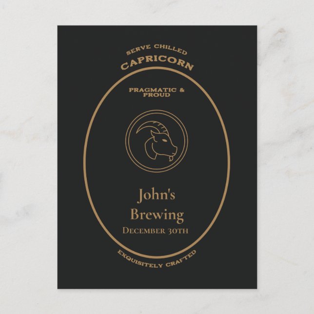 Capricorn Pragmatic Proud Personalised Apothecary  Postcard (Front)