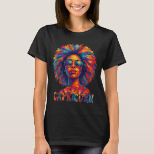 Capricorn Queen Afro Art African American Women Zo T-Shirt