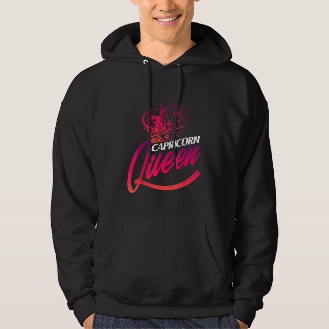 Capricorn Queen Astrology Constellation Birth Sign Hoodie (Front)