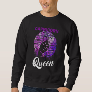 Capricorn Queen Black Woman Afro Natural Hair Afri Sweatshirt