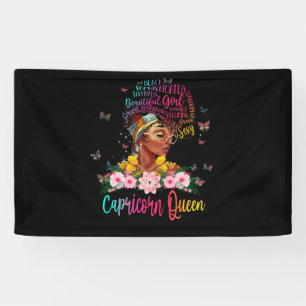 Capricorn Queen Black Women Persistent Beautiful Banner