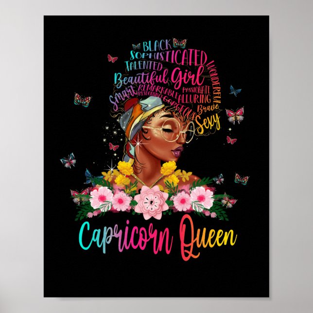 Capricorn Queen Black Women Persistent Beautiful Poster (Front)