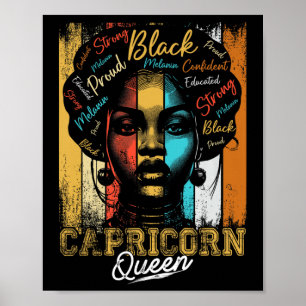 Capricorn Queen Born Nov Dec Zodiac Black History Poster