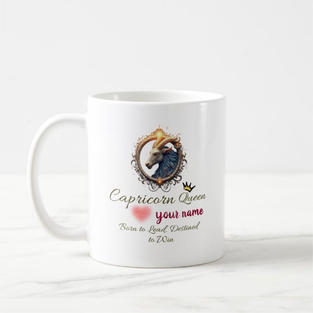 Capricorn Queen Personalised Coffee Mug (Left)