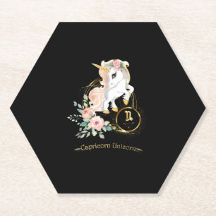 Capricorn Shirt Zodiac Unicorn Sign Astrology for Paper Coaster