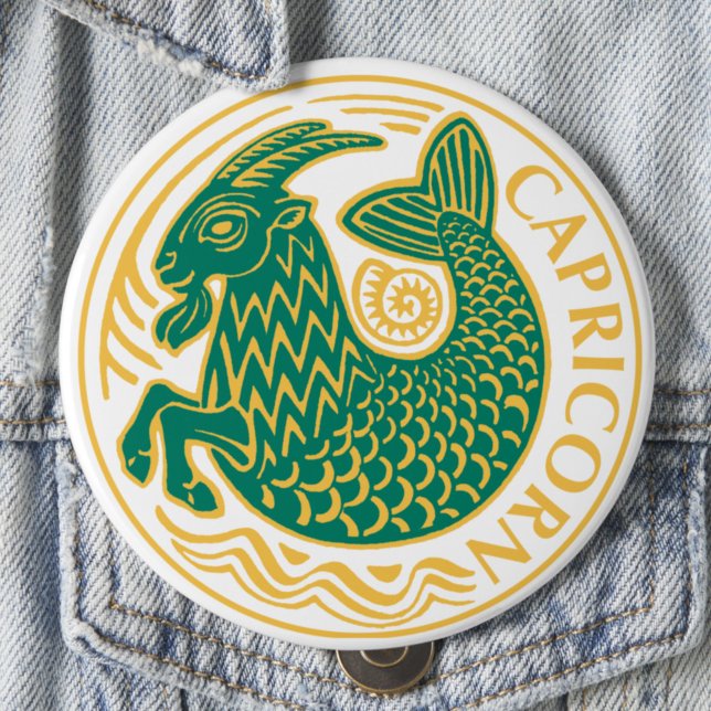 Capricorn Sign of the Zodiac on a 10 Cm Round Badge (Creator Uploaded)