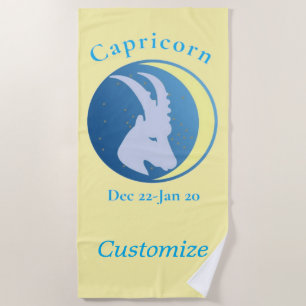 Capricorn Sign Thunder_Cove Beach Towel