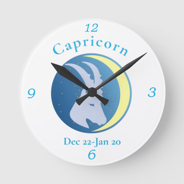 Capricorn Sign Thunder_Cove Round Clock (Front)