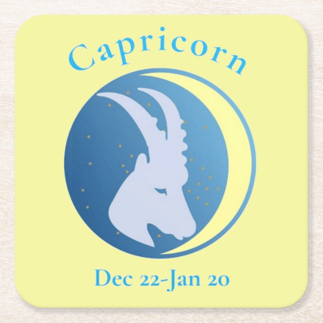 Capricorn Sign Thunder_Cove Square Paper Coaster (Front)