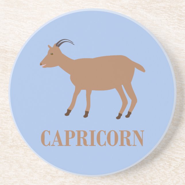 Capricorn Star Sign Goat Coaster (Front)