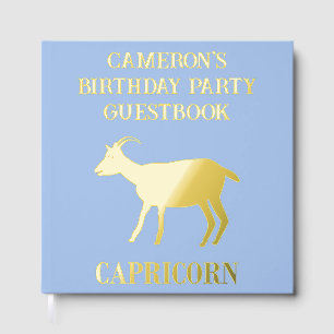 Capricorn Star Sign Goat Custom Birthday Party Guest Book