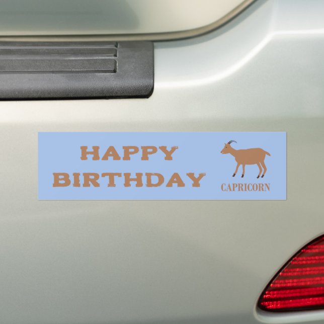 Capricorn Star Sign Goat Custom Bumper Sticker (On Car)