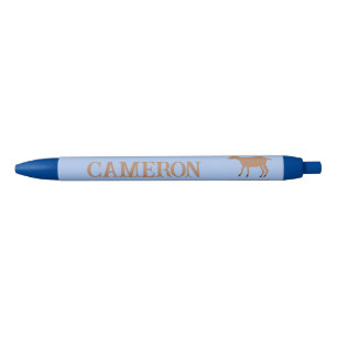 Capricorn Star Sign Goat Custom Name Blue Ink Pen