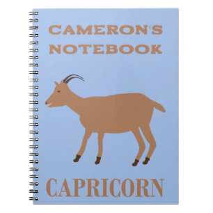 Capricorn Star Sign Goat Custom Name Notebook