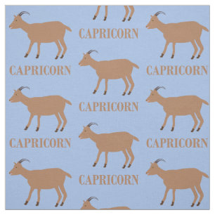 Capricorn Star Sign Goat Patterned Fabric