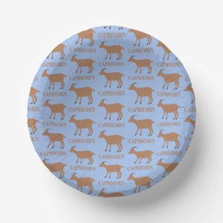 Capricorn Star Sign Goat Patterned Paper Plate