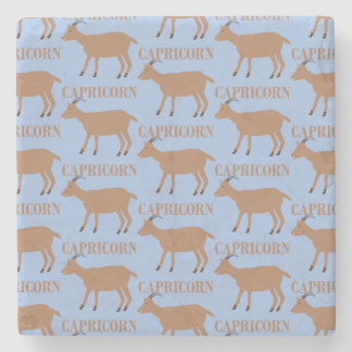 Capricorn Star Sign Goat Patterned Stone Coaster