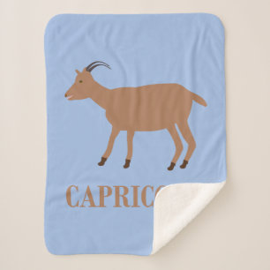 Capricorn Star Sign Goat Sherpa Blanket