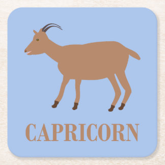 Capricorn Star Sign Goat Square Paper Coaster