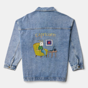 Capricorn star sign Sea Goat zodiac star Denim Jacket