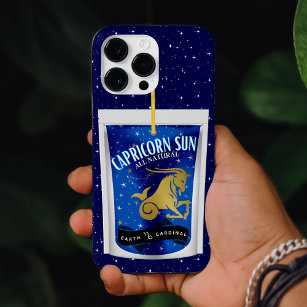 Capricorn Sun Zodiac Sign Starry Blue Drink Pouch Case-Mate iPhone 14 Pro Max Case