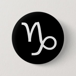 Capricorn Symbol 6 Cm Round Badge