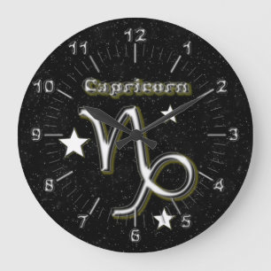 Capricorn symbol large clock