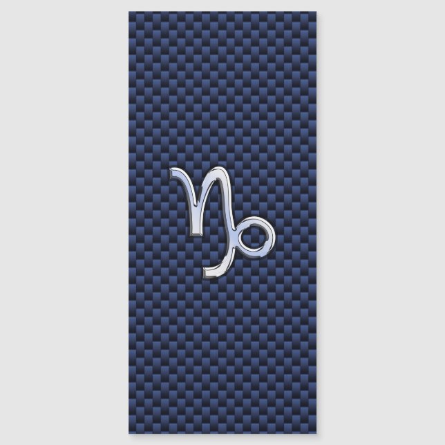 Capricorn Symbol Navy Carbon Fibre Style (Front)