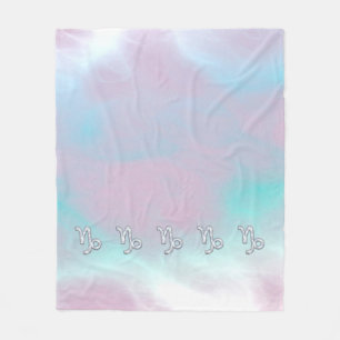Capricorn Symbol on Mother of Pearl Nacre Decor Fleece Blanket