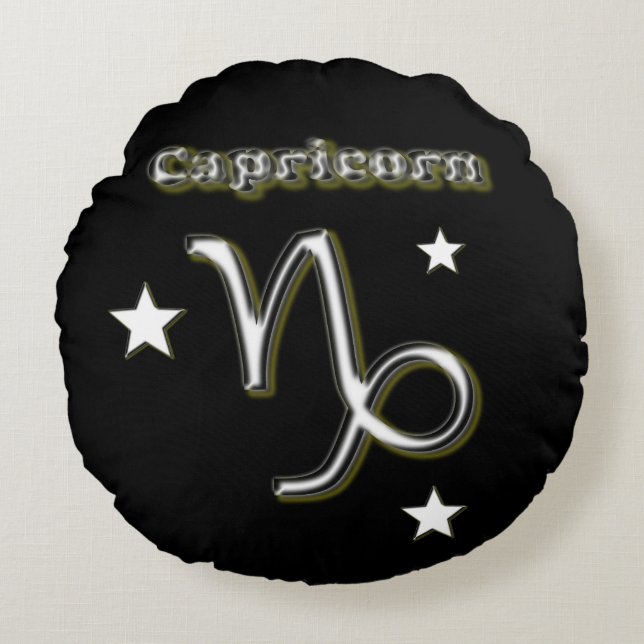 Capricorn symbol round cushion (Front)