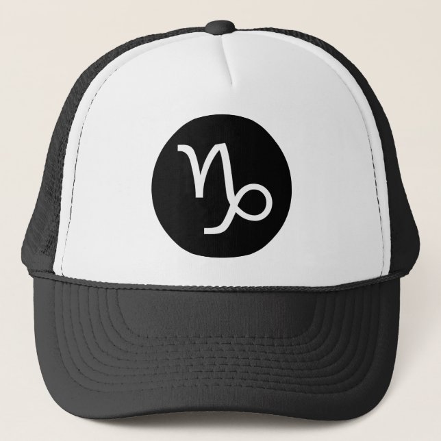 Capricorn Symbol Trucker Hat (Front)