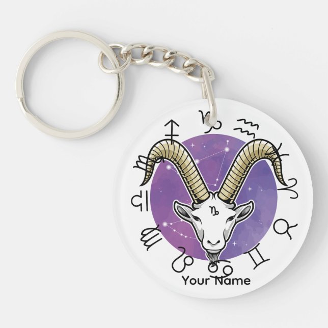 Capricorn & Taurus Acrylic Keychain (Front)