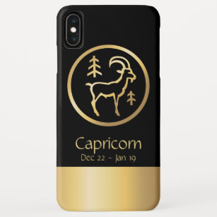 Capricorn the Goat or Sea Goat Zodiac Black Gold Case-Mate iPhone Case